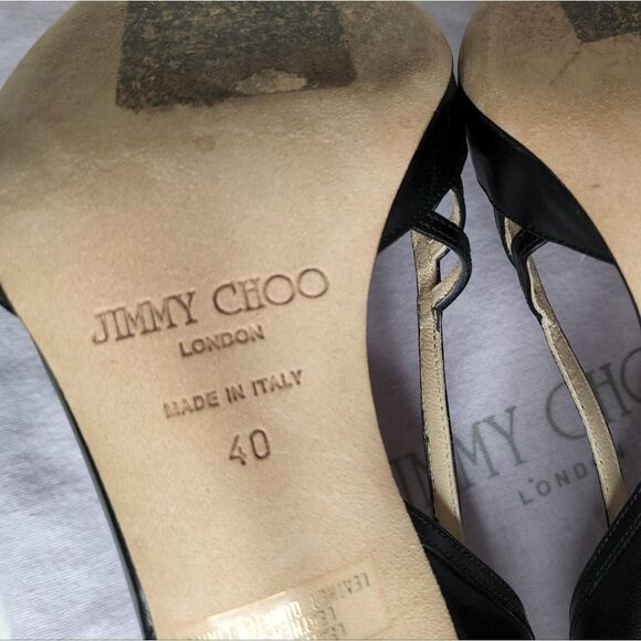 JIMMY CHOO black leather high heels - Picture 12 of 15